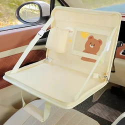 Organizador de asiento trasero para coche con bandeja plegable