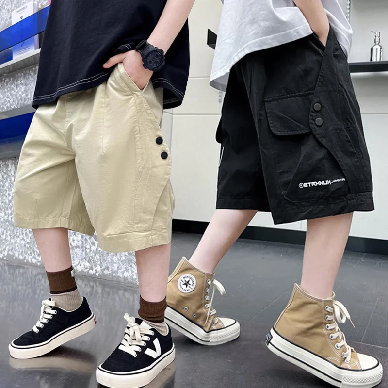 Pantalones cortos de algodón para adolescentes – holgados y lisos