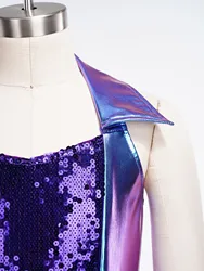 Top corto de lentejuelas para niña – Estilo disco sin mangas