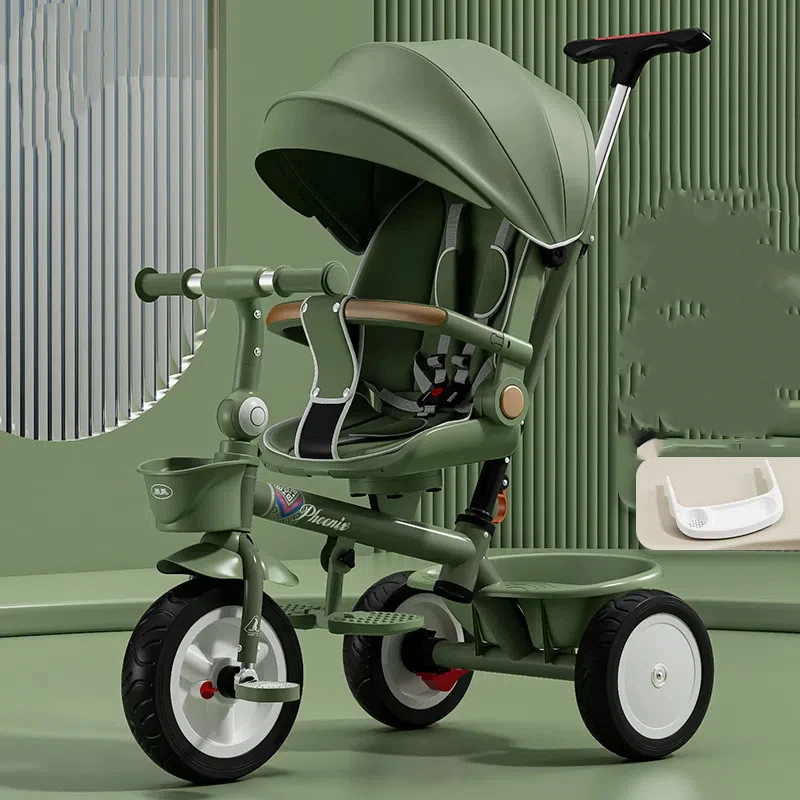 Cochecito bebé triciclo reclinable plegable con asiento reversible - imagen 3