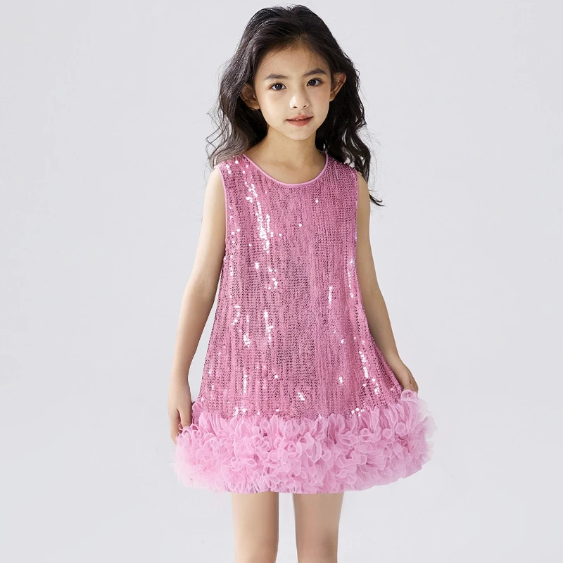 Vestido de niña con tul y lentejuelas para fiesta de Navidad - imagen 3