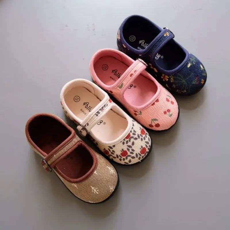 Zapatos de princesa para bebé de lona ligeros con dibujo floral - imagen 5