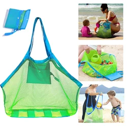Bolsa de playa de malla portátil para juguetes de baño y toallas