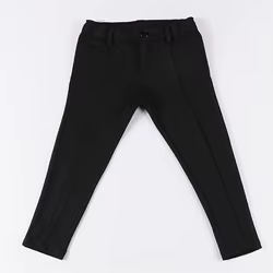 Pantalones largos negros para niños con cintura elástica y cremallera