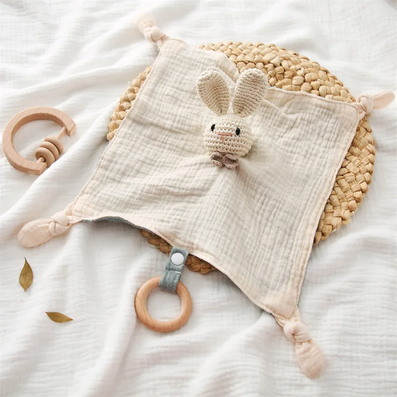Babero de toalla para bebé con peluche elefante y mordedor - imagen 5