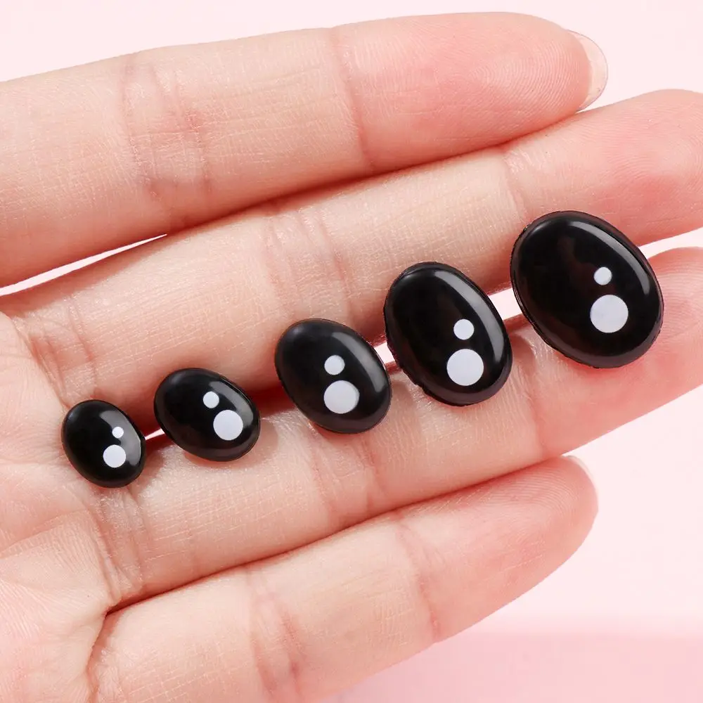 Ojos de seguridad ovalados negros para muñecas amigurumi - imagen 2