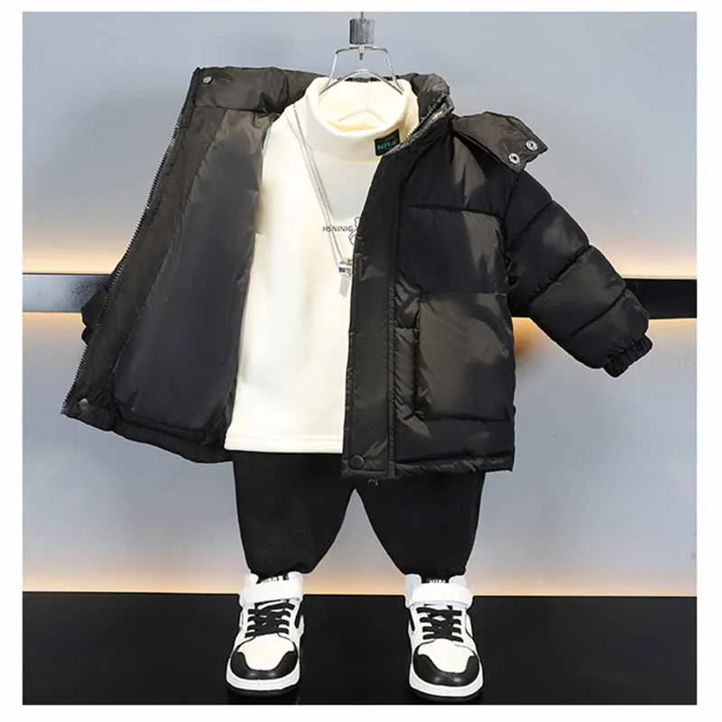 Parka infantil de invierno con capucha – Abrigo grueso de algodón - imagen 5