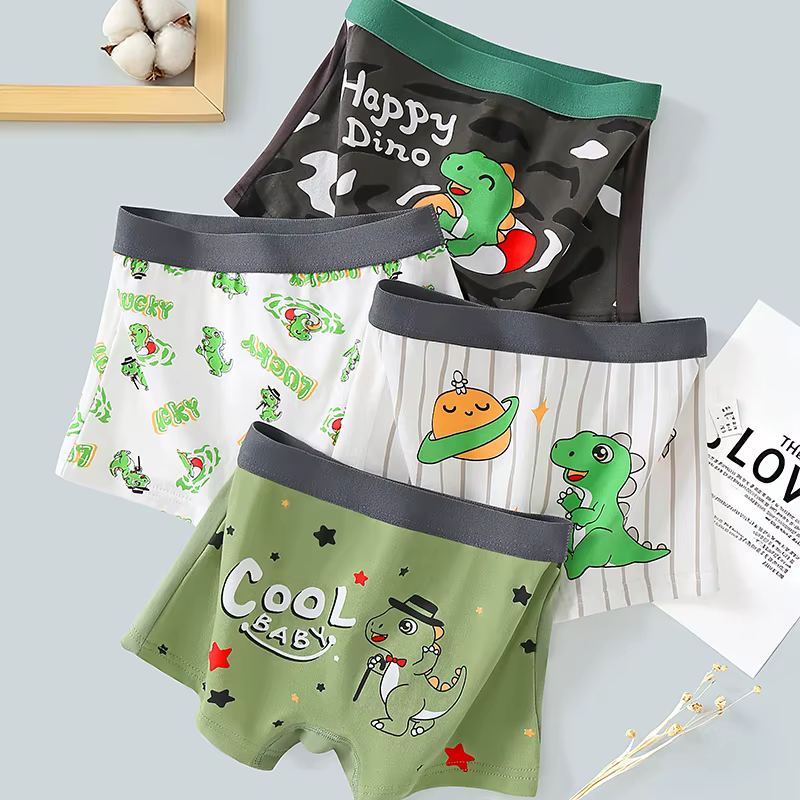 Calzoncillos bóxer con dinosaurios de algodón transpirable y suave - imagen 4