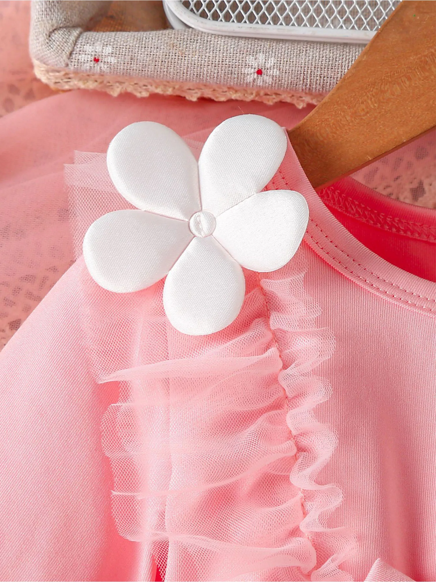 Vestido de tul princesa con lazo y flores en relieve para fiesta - imagen 5