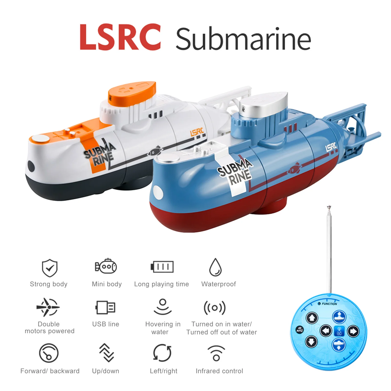 Submarino RC sumergible – Juguete infantil con control remoto - imagen 5