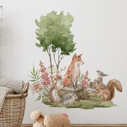 Pegatinas de pared infantiles animales del bosque para guardería