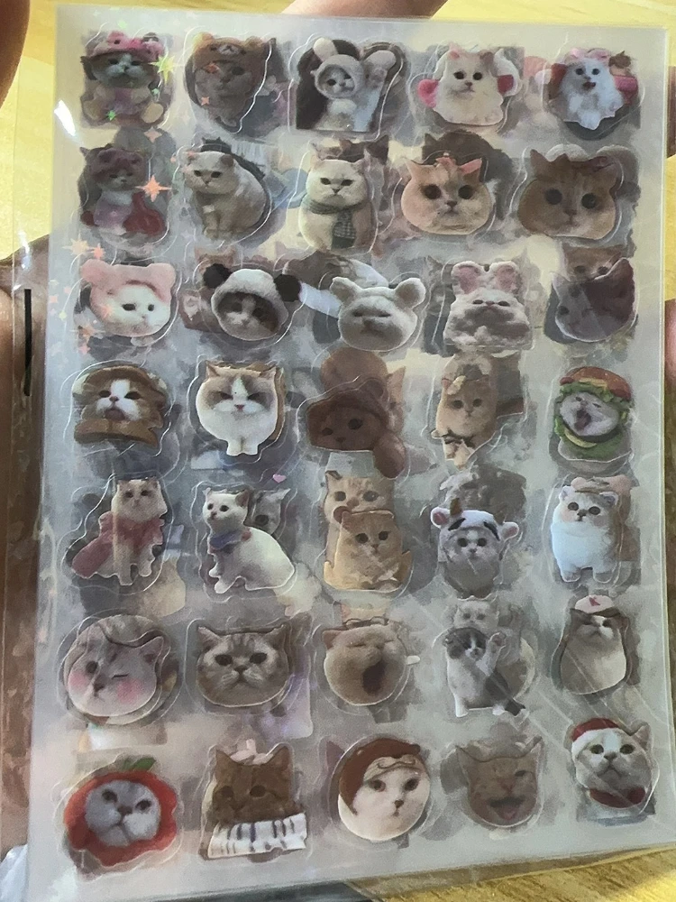 Pegatinas de gato con purpurina láser, impermeables y translúcidas - imagen 4