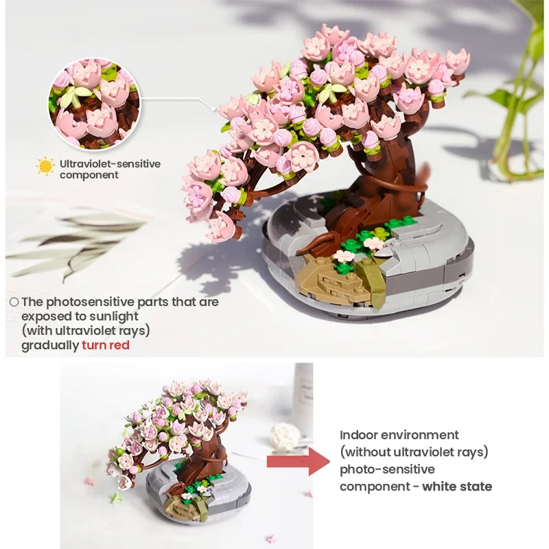 Bloques de construcción Micro Cherry Tree bonsái y suculentas - imagen 4