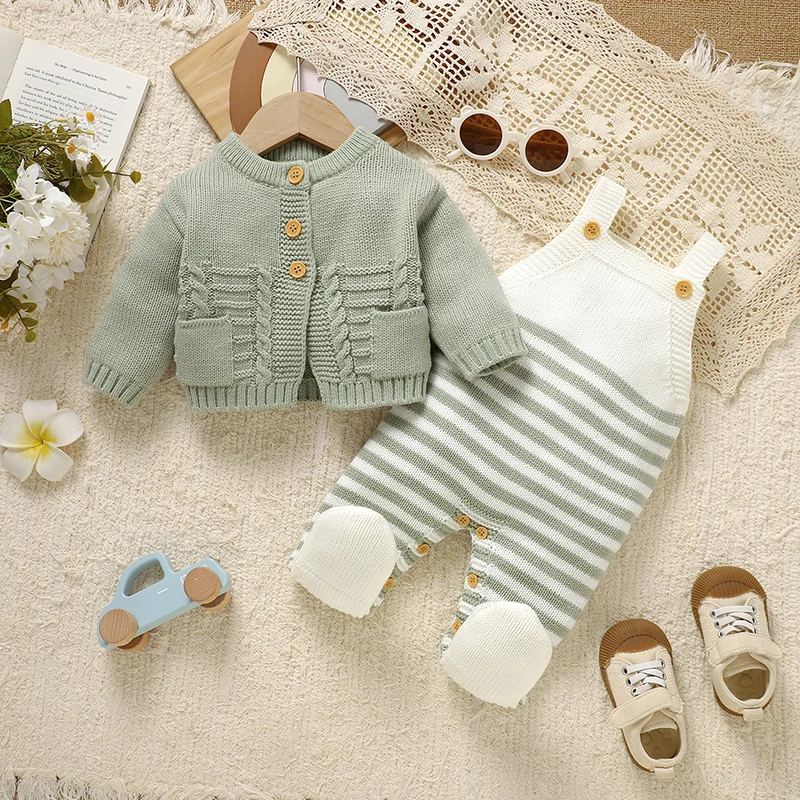 Conjunto de bebé invierno: cárdigan con botones y pelele mangas largas - imagen 5