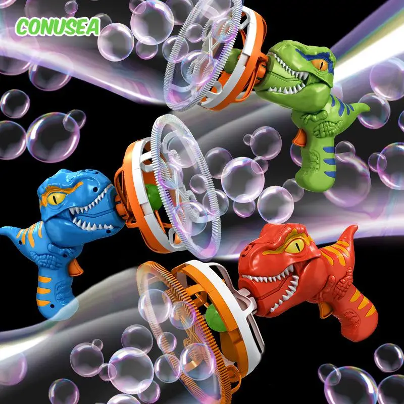 Pistola de burbujas eléctrica con dinosaurio para fiestas infantiles - imagen 2
