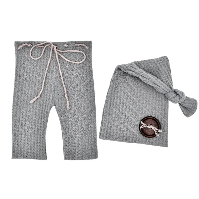 Conjunto para recién nacido de punto con gorro cola larga