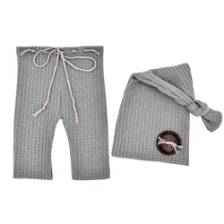 Conjunto para recién nacido de punto con gorro cola larga