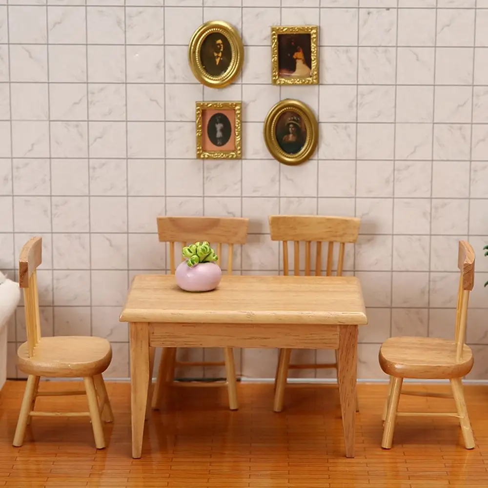 Mesa de muñecas de madera blanca para comedor de casa - imagen 5