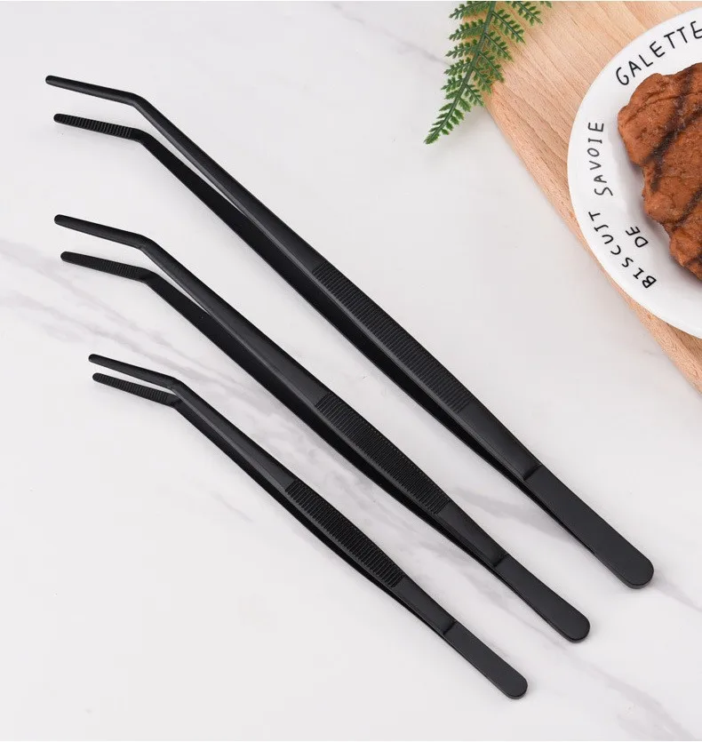 Pinzas largas antideslizantes de acero inoxidable para alimentación - imagen 3