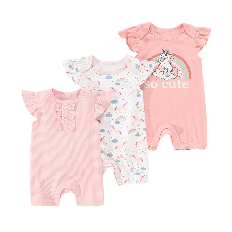 Conjunto de verano para bebé con pelele y mangas voladas - imagen 4