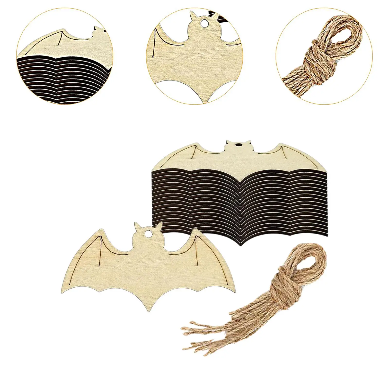 Recortes de madera con murciélagos para decoración Halloween - imagen 2