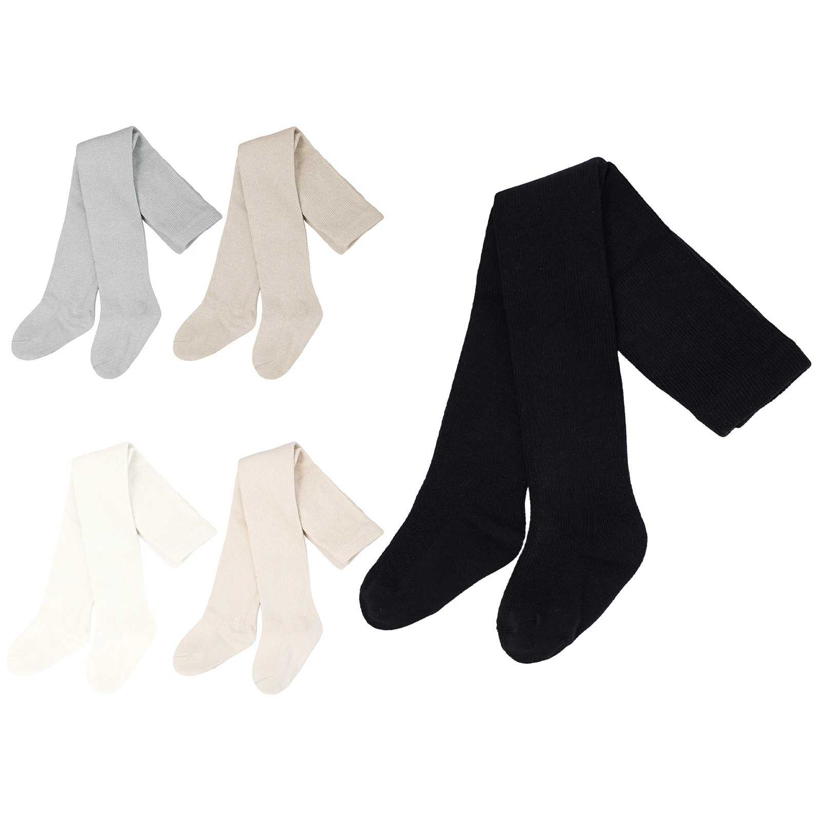 Pantimedias bebé color sólido con cintura elástica y pie primavera