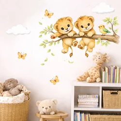 Vinilos de pared león bebé removibles para habitación infantil