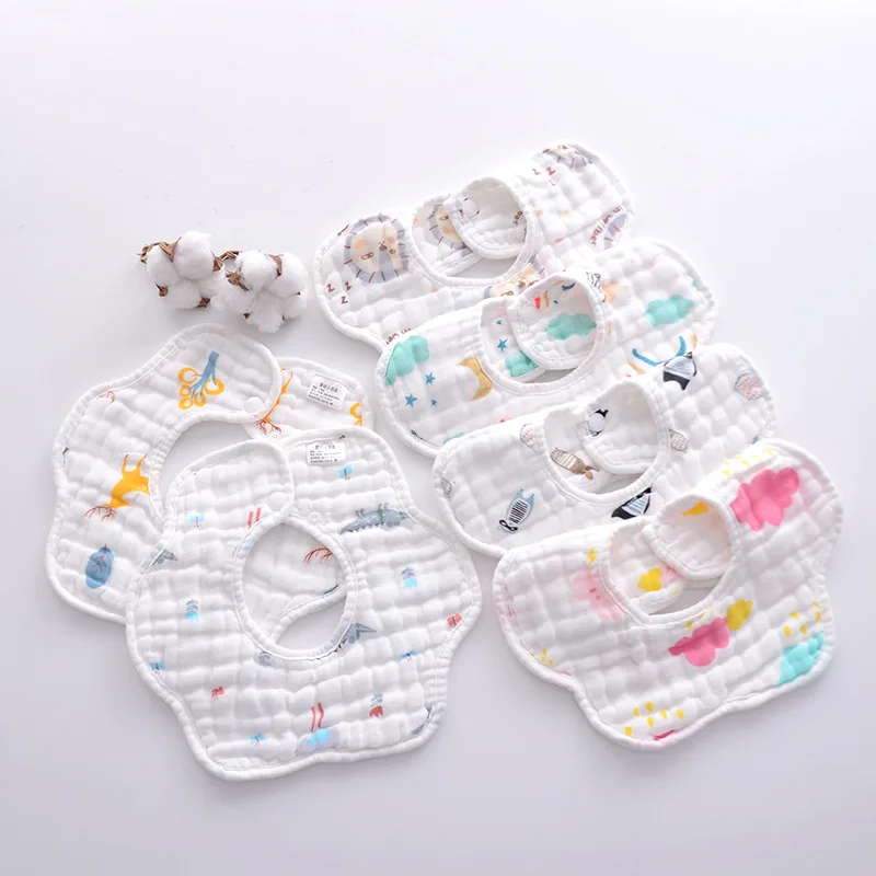 Weiche Baby Babero antisaliva de algodón para bebé con dibujos - imagen 2
