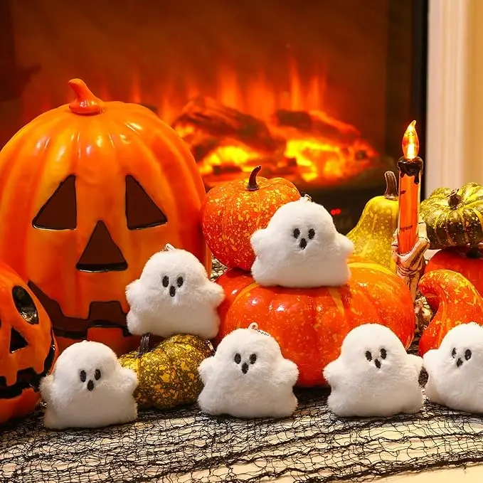 Mini fantasma de peluche con anillo para colgar