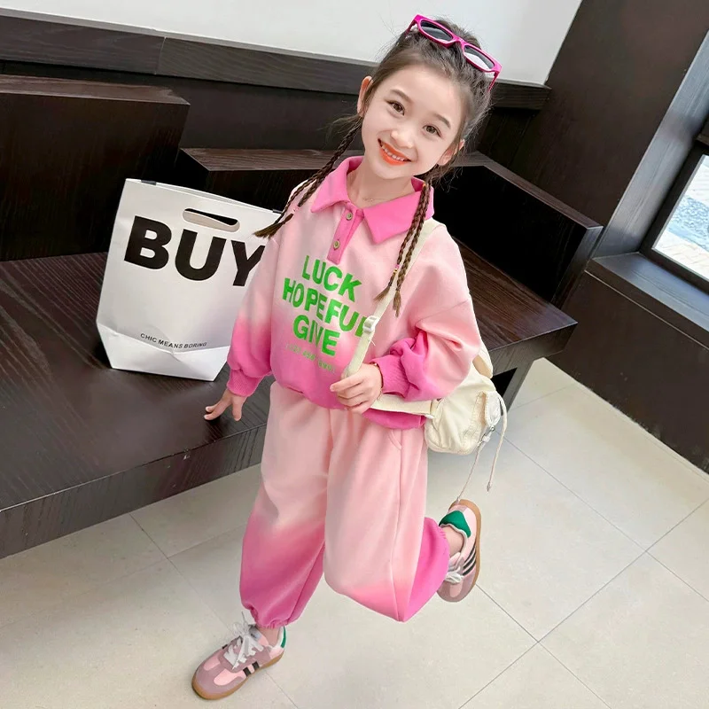 Conjunto deportivo niña con suéter y pantalón de primavera - imagen 4