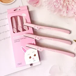 Rasuradora plegable rosa para cejas y axilas con cuchillas inox