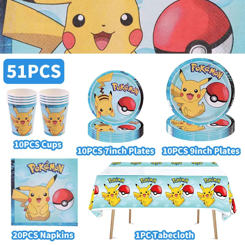 Decoración de cumpleaños Pokémon Pikachu para mesa festiva - imagen 4