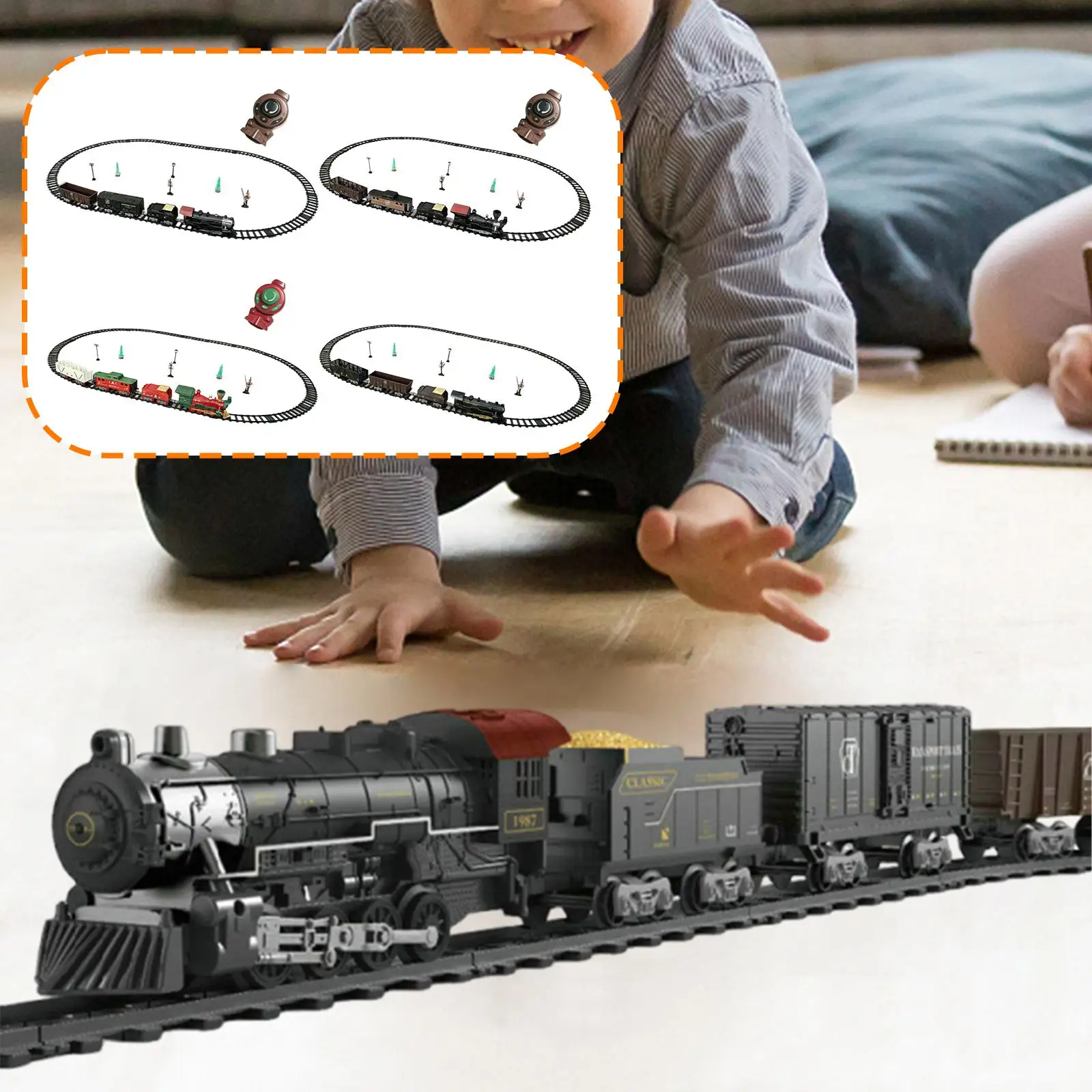 Tren eléctrico infantil con vías de ferrocarril para niños y niñas - imagen 5