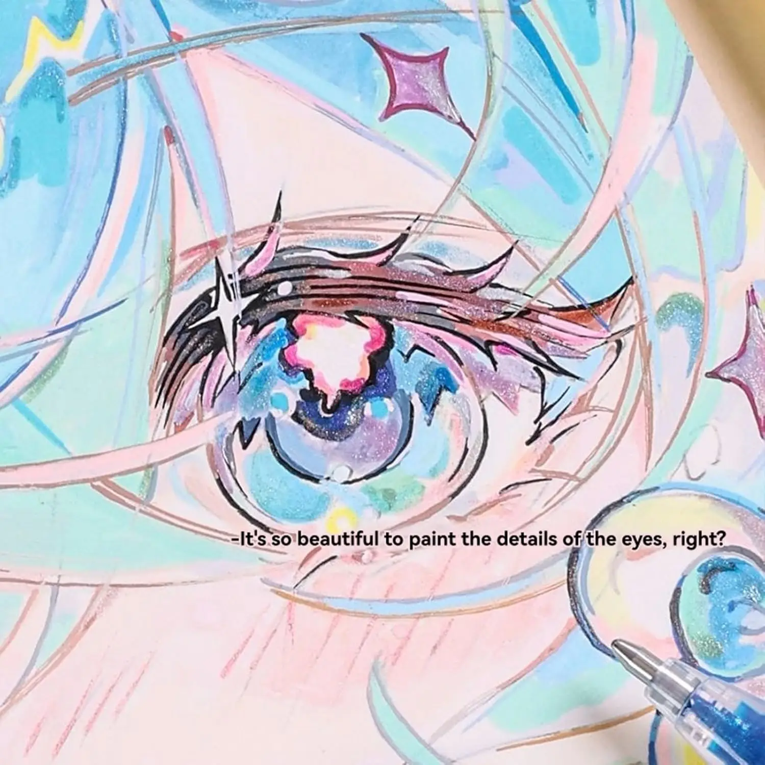 Bolígrafo de gel con purpurina para dibujar y colorear niños - imagen 4