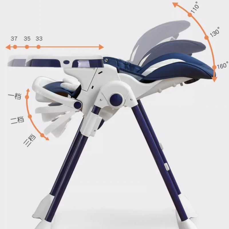 Silla de comedor infantil reclinable multifunción con bandeja