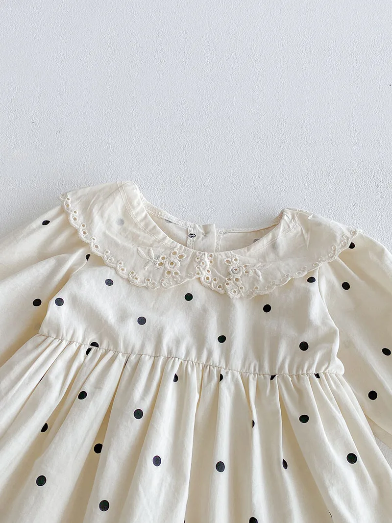 MILANCEL Vestido bebé niña otoño con lunares estilo princesa - imagen 2