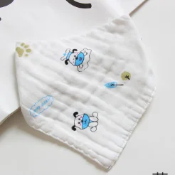 Babero de muselina tipo bandana con estampado animal para bebé