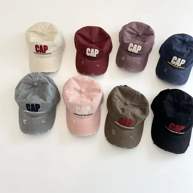 Gorra de béisbol con letras bordadas estilo americano para niños - imagen 5