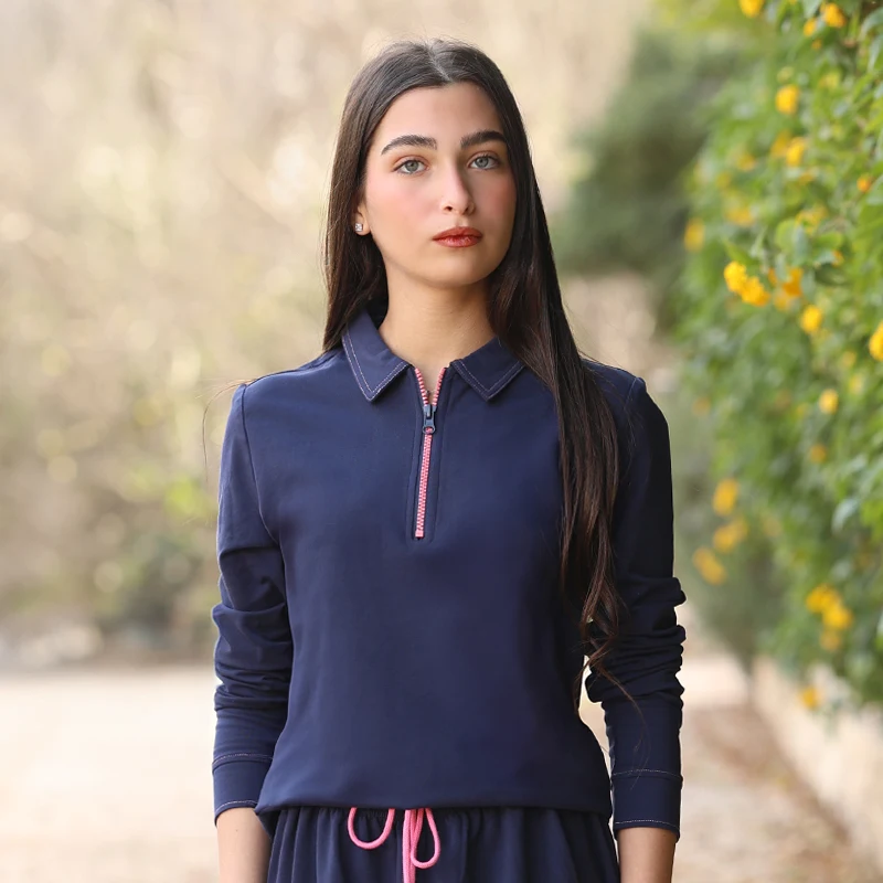 Conjunto juvenil sudadera felpa francesa con cremallera y falda larga - imagen 4