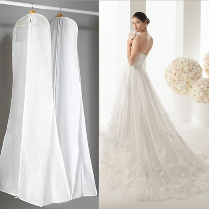 Funda para vestido de novia antipolvo con cremallera y bolsa - imagen 2