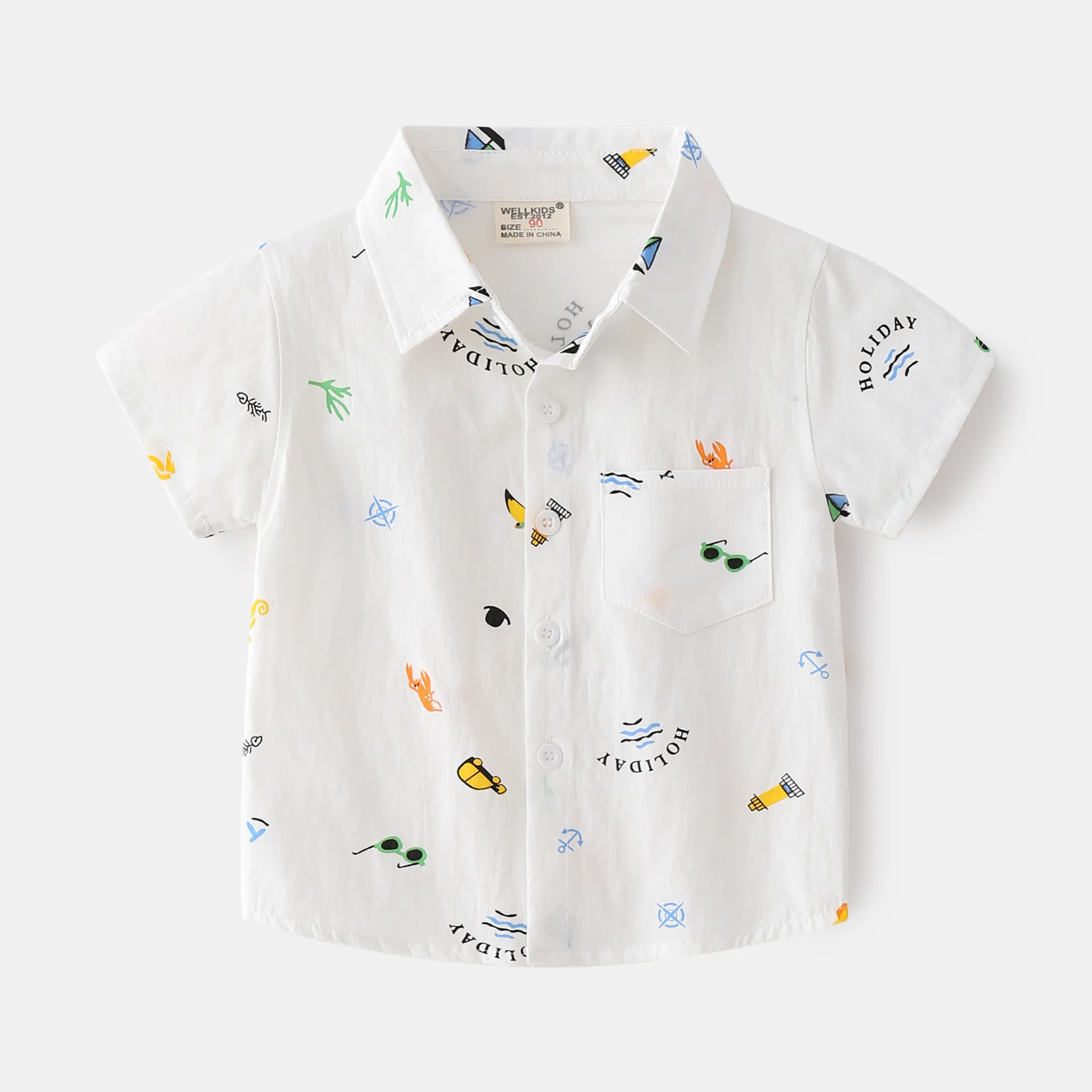 MILANCEL camiseta verano niños con dibujos animados y cuello vuelta