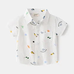 MILANCEL camiseta verano niños con dibujos animados y cuello vuelta