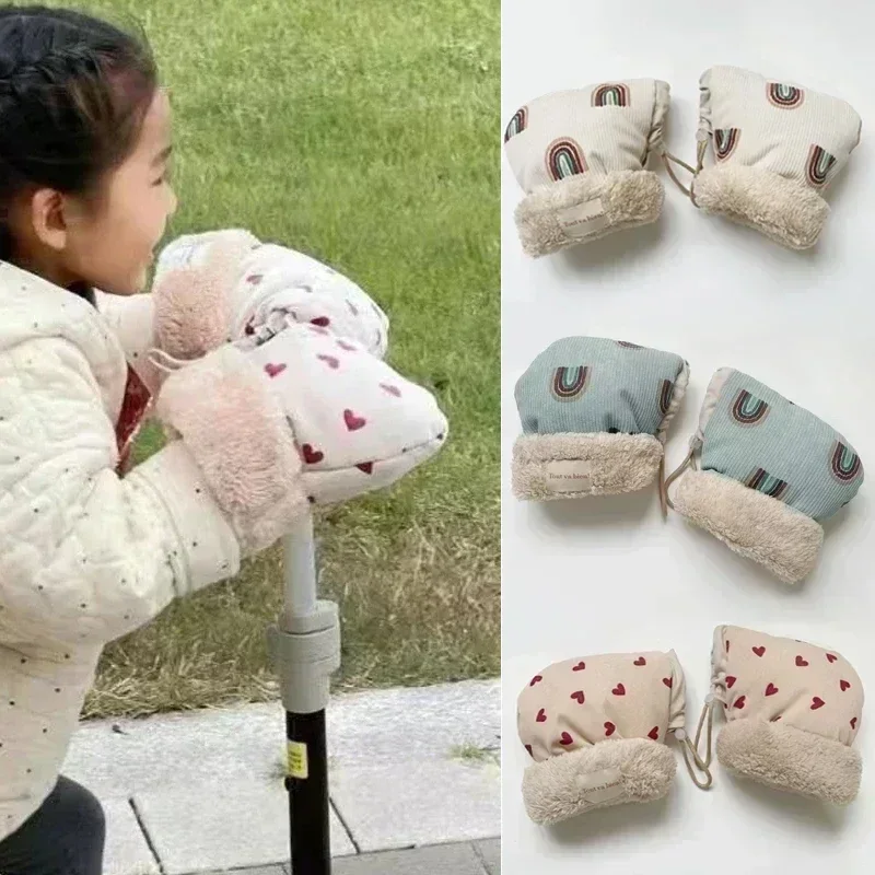 Manoplas para cochecito a prueba de viento con estampado infantil