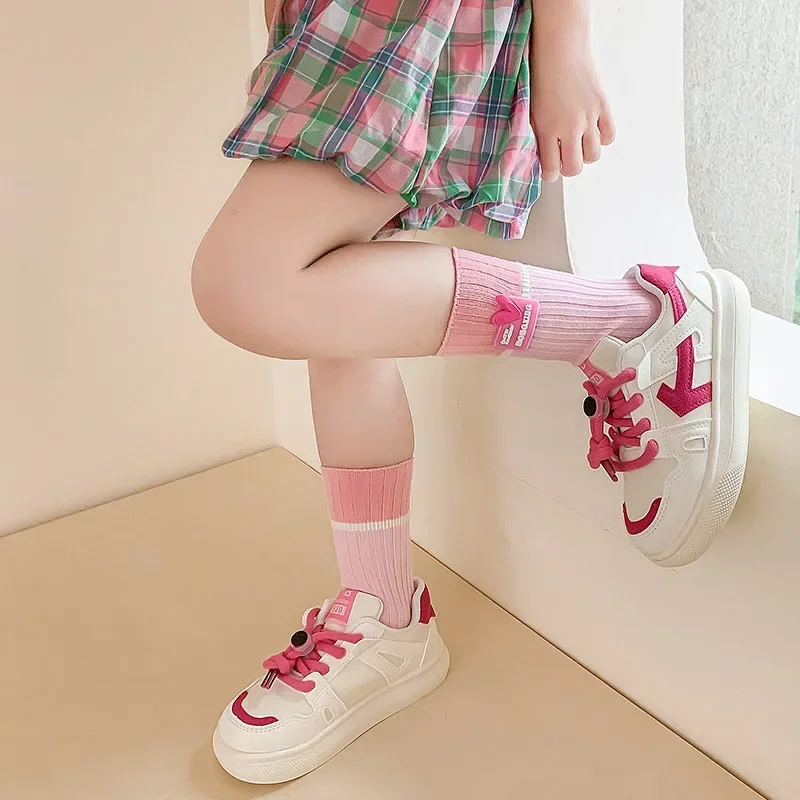 Calcetines escolares algodón suave corazón caramelo niños - imagen 3