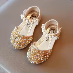 Zapatos planos de suela blanda para niñas estilo princesa