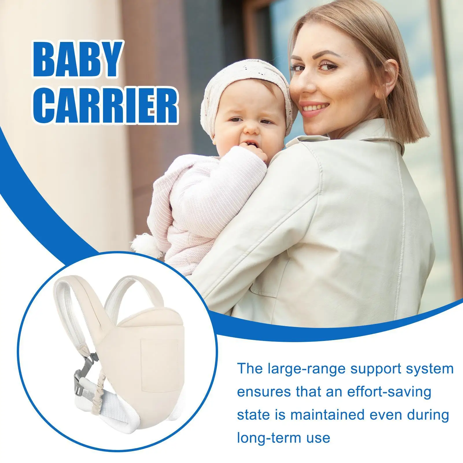 Portabebés ergonómico convertible con soporte frontal ajustable - imagen 5