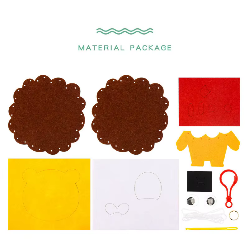 Kit llavero tela Montessori, manualidad cosida para niños - imagen 5