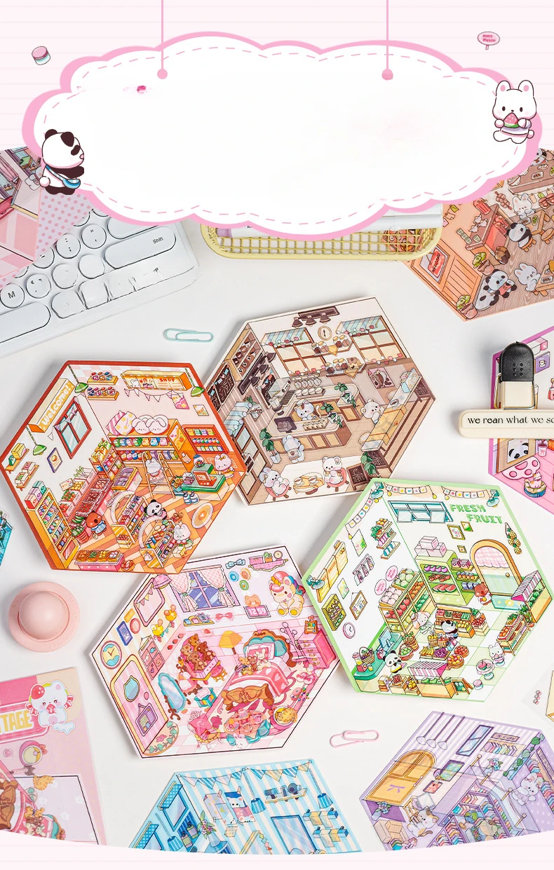 Pegatinas 3D de cuentos de hadas para decorar dioramas