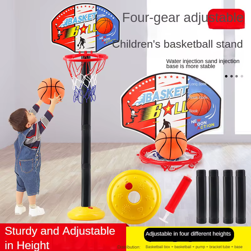 Canasta de baloncesto infantil con altura ajustable – Aro resistente