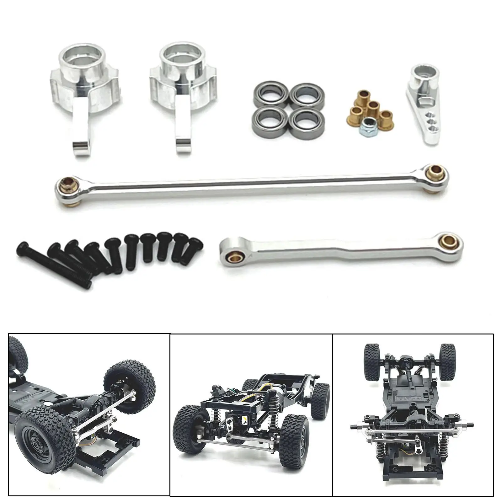 Conjunto de dirección RC metálico con servomotor para crawler